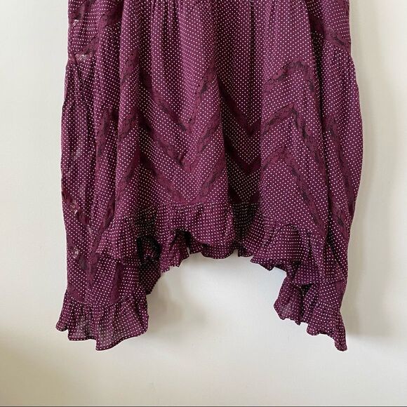 FREE People-Burgundy Polka Dot Sheer Tunic Dress - Picture 8 of 10